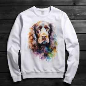 Field spániel mintás környakú pulóver