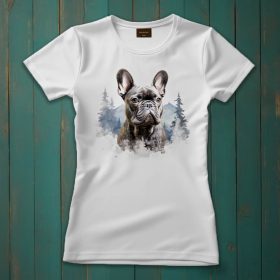 Francia bulldog mintás póló nőknek