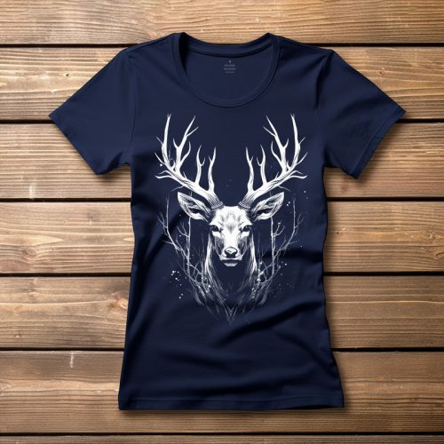 Szarvasos póló nőknek sötétkék színben