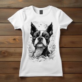 Boston terrier mintás póló nőknek