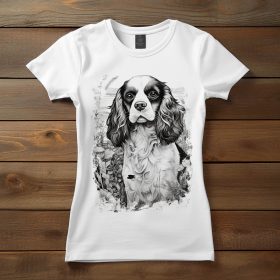 Cavalier king charles spániel mintás póló nőknek