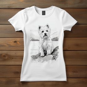 Westie mintás póló nőknek