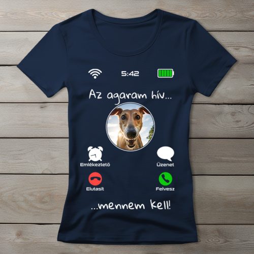 Agaras póló nőknek sötétkék színben