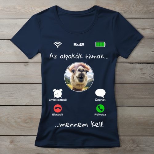 Alpakás póló nőknek sötétkék színben