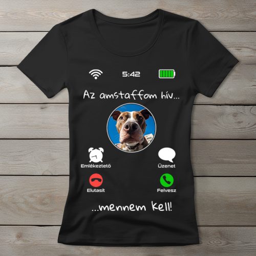 Amstaffos póló nőknek fekete színben