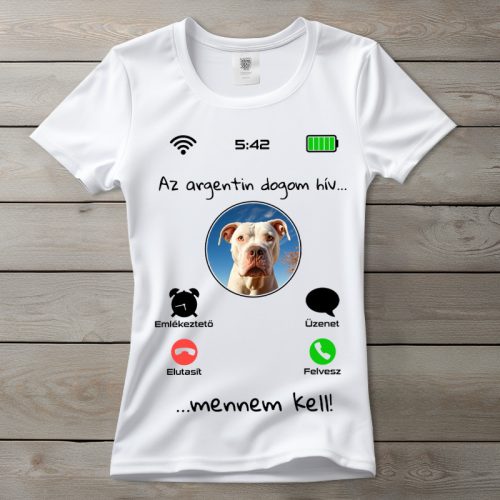 Argentin dogos póló nőknek fehér színben