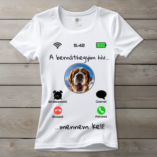 Bernáthegyis póló nőknek fehér színben