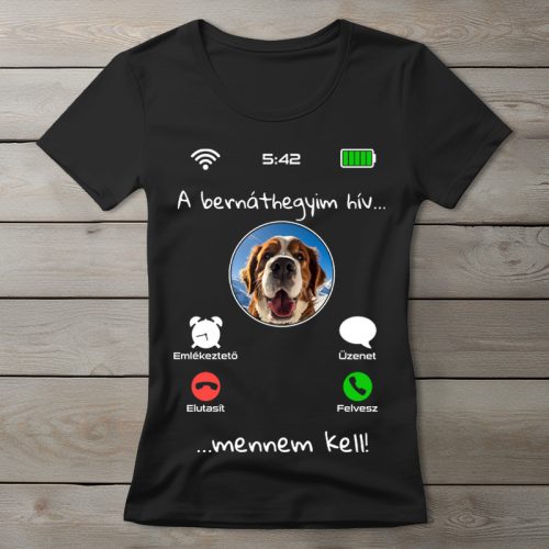 Bernáthegyis póló nőknek fekete színben