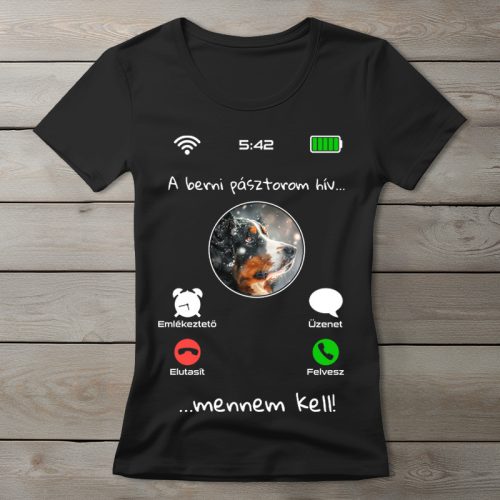 Berni pásztoros póló nőknek fekete színben