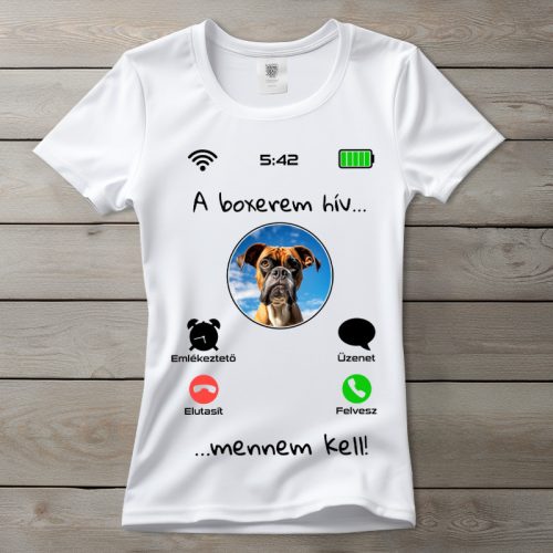 Boxeres póló nőknek fehér színben