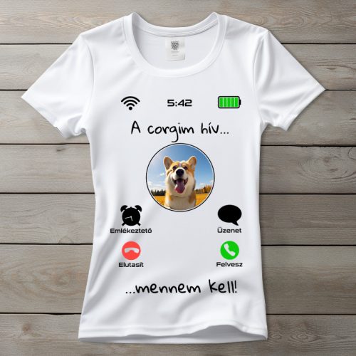 Corgis póló nőknek fehér színben