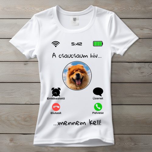 Csaucsaus póló nőknek fehér színben