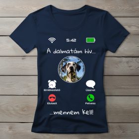 Dalmatás póló nőknek sötétkék színben