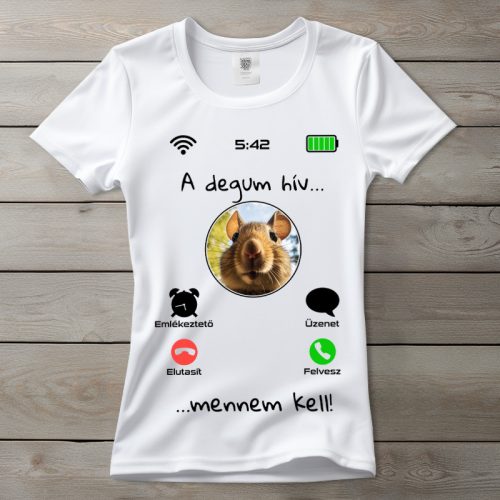 Degus póló nőknek fehér színben