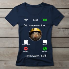 Egeres póló nőknek sötétkék színben