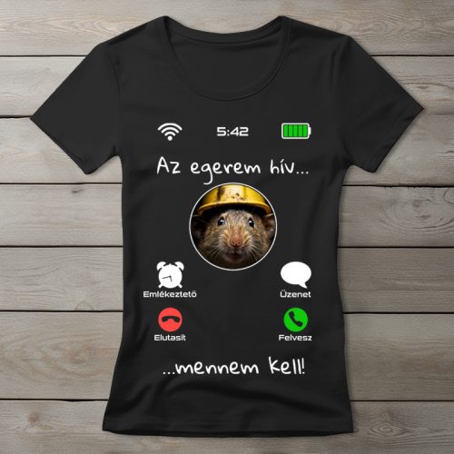 Egeres póló nőknek fekete színben