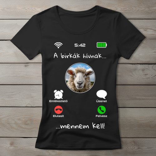 Bárányos póló nőknek fekete színben