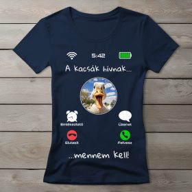 Kacsás póló nőknek sötétkék színben