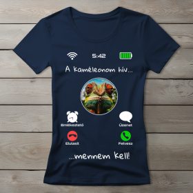 Kaméleonos póló nőknek sötétkék színben