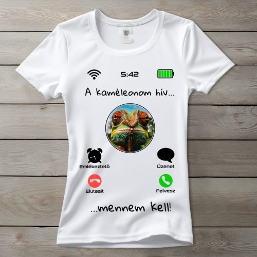 Kaméleonos póló nőknek fehér színben