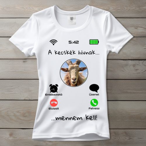 Kecskés póló nőknek fehér színben