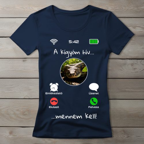 Kígyós póló nőknek sötétkék színben