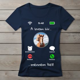 Lovas póló nőknek sötétkék színben