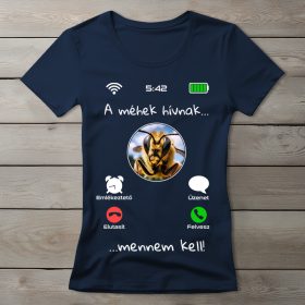 Méhecskés póló nőknek sötétkék színben