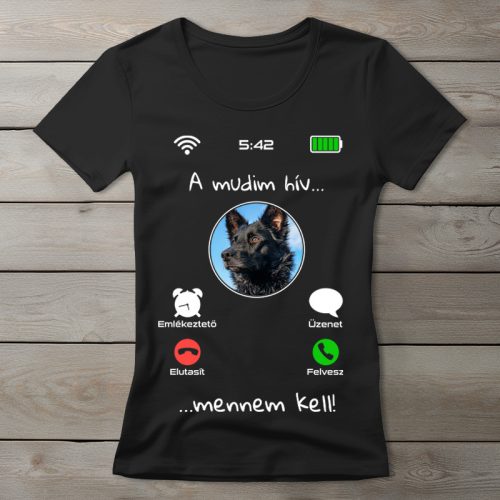 Mudis póló nőknek fekete színben