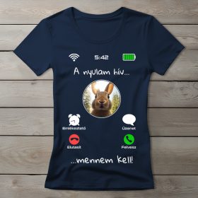 Nyulas póló nőknek sötétkék színben