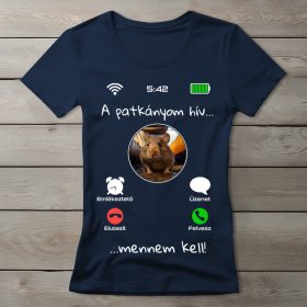 Patkányos póló nőknek sötétkék színben