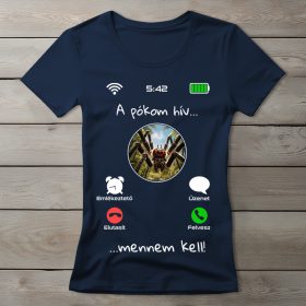 Pókos póló nőknek sötétkék színben