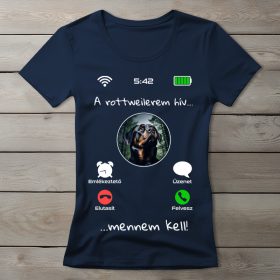 Rottweileres póló nőknek sötétkék színben