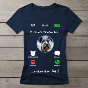 Schnauzeres póló nőknek sötétkék színben