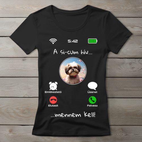 Si-cus póló nőknek fekete színben