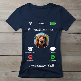 Cocker spánieles póló nőknek sötétkék színben