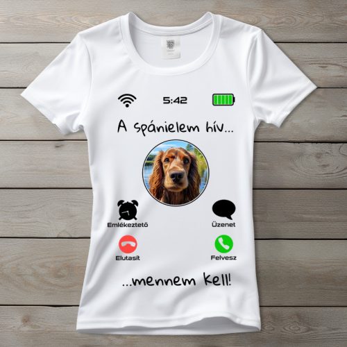 Cocker spánieles póló nőknek fehér színben