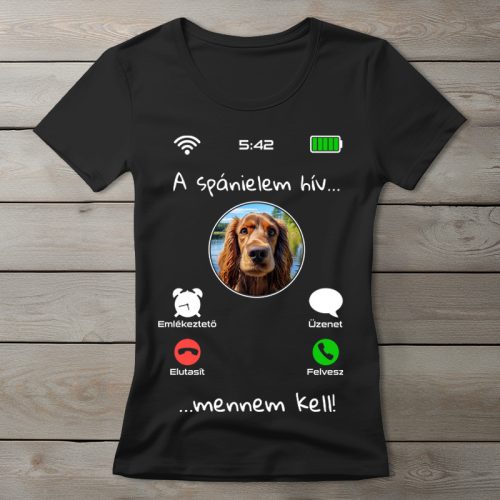 Cocker spánieles póló nőknek fekete színben