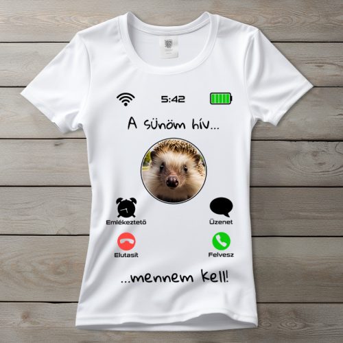 Sünös póló nőknek fehér színben