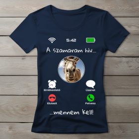 Szamaras póló nőknek sötétkék színben