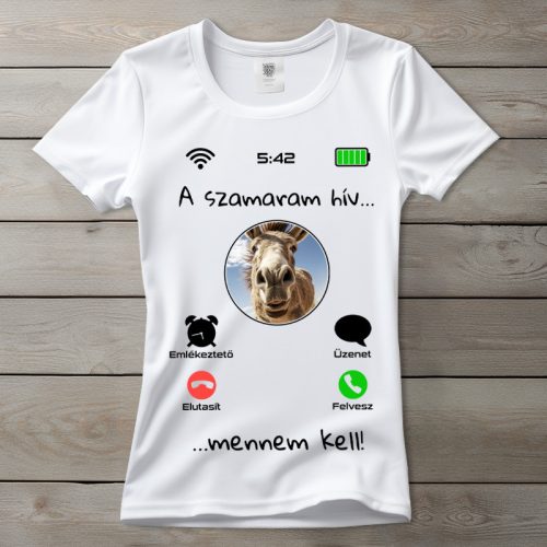 Szamaras póló nőknek fehér színben