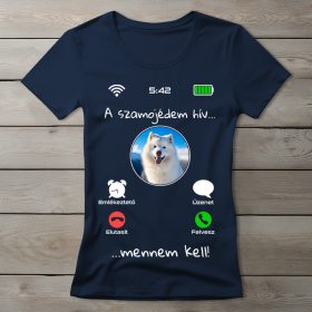 Szamojédes póló nőknek sötétkék színben