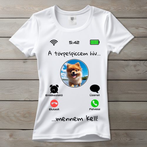 Törpespicces póló nőknek fehér színben