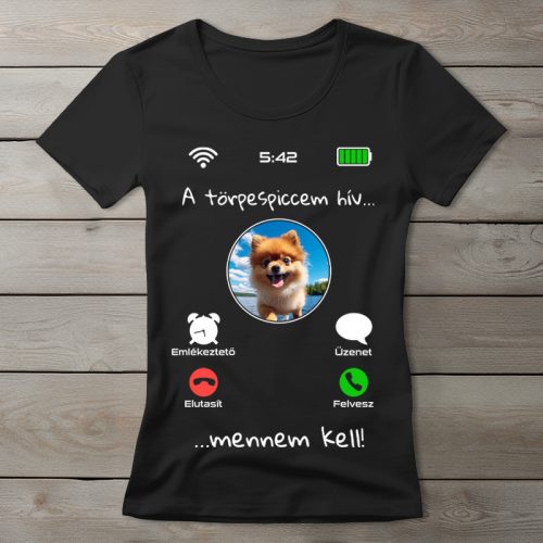 Törpespicces póló nőknek fekete színben