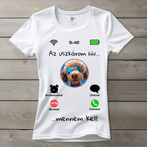 Uszkáros póló nőknek fehér színben