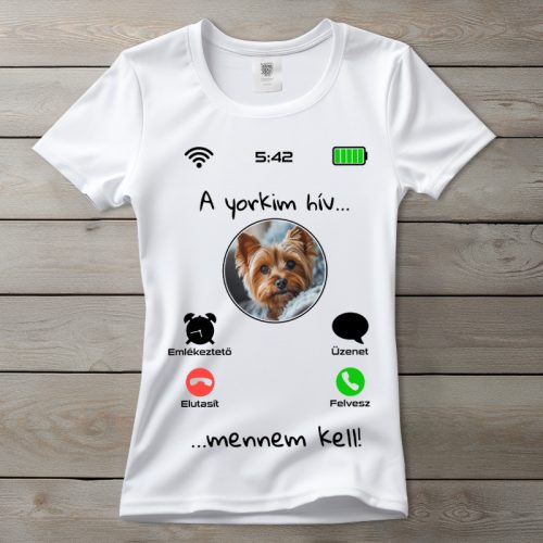 Yorkis póló nőknek fehér színben