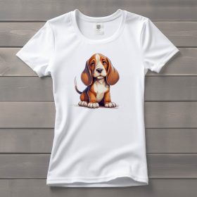 Basset hound mintás póló nőknek