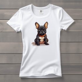 Francia bulldog mintás póló nőknek