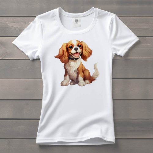 Cavalier king charles spániel mintás póló nőknek