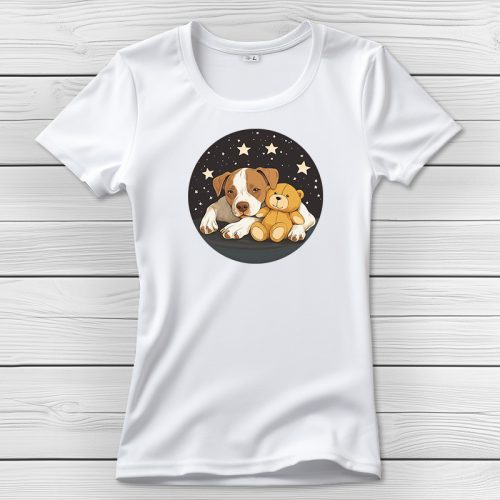 Amstaffos póló nőknek fehér színben